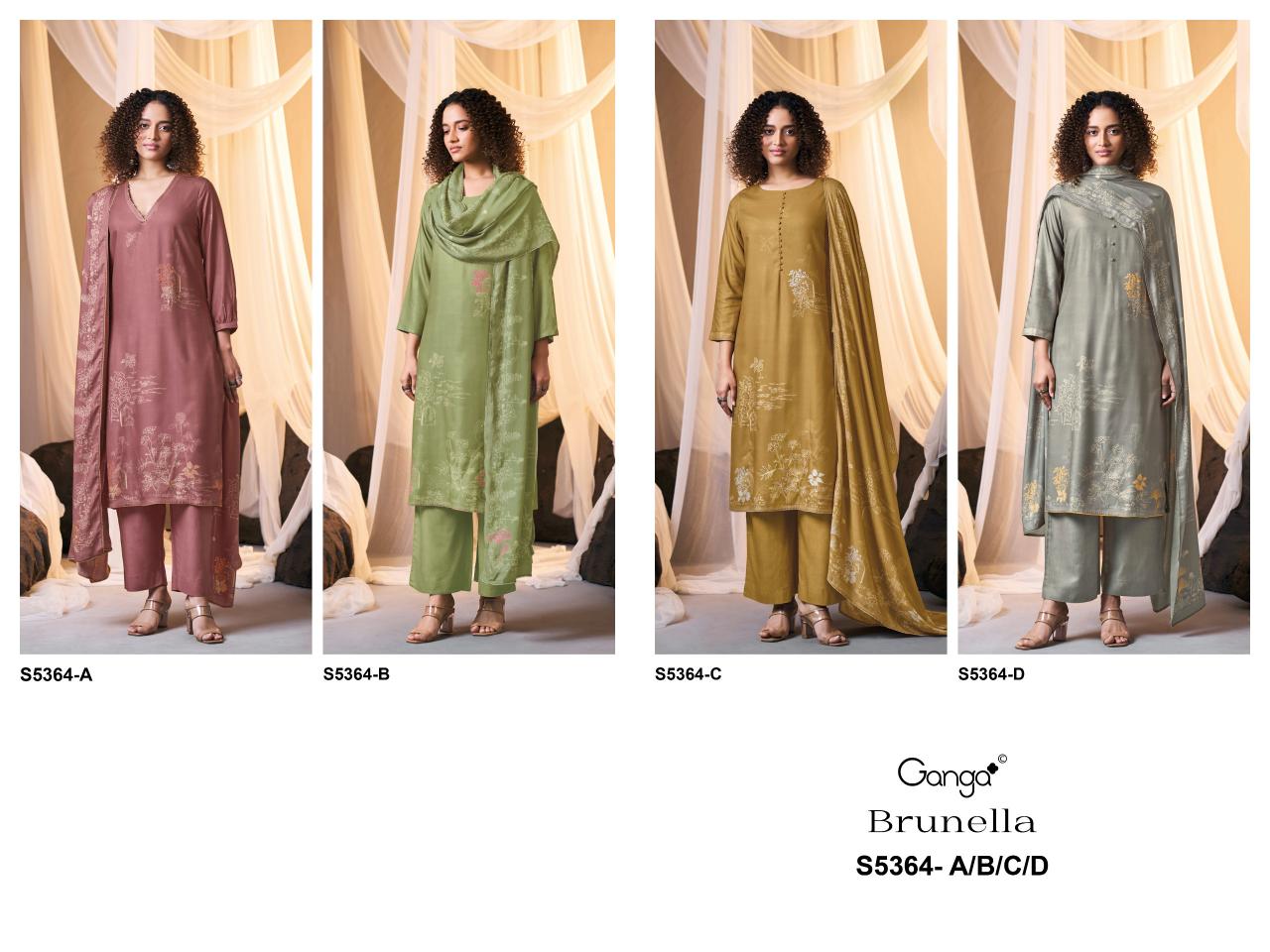 Ganga Brunella 5364 catalog wholesale salwar kameez pakistan