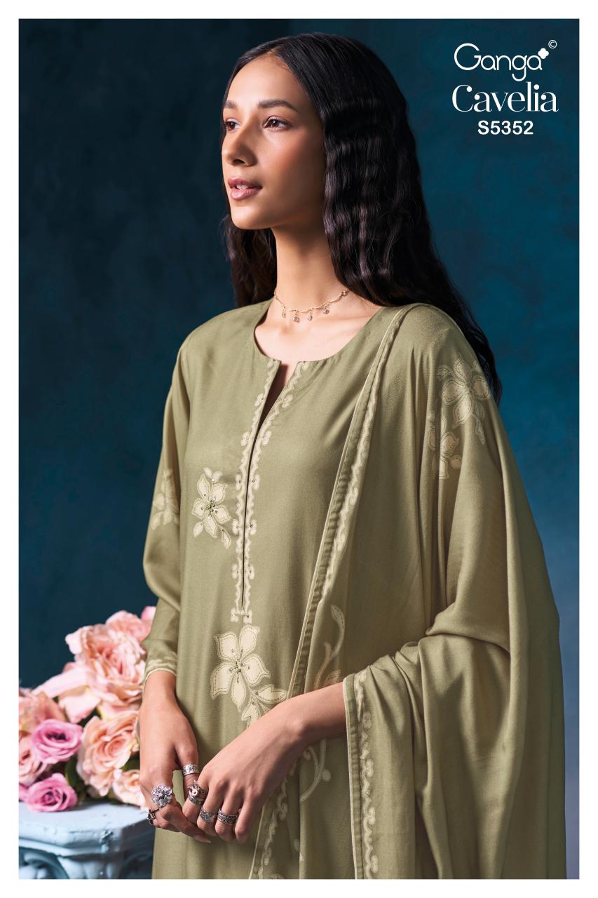 Ganga Cavelia 5352 catalog wholesale unstitched salwar kameez material online india