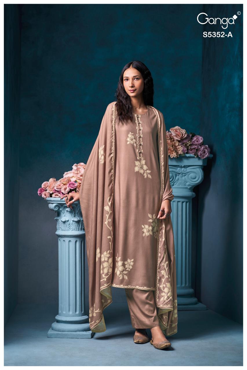 Ganga Cavelia 5352 catalog wholesale unstitched salwar kameez material online india