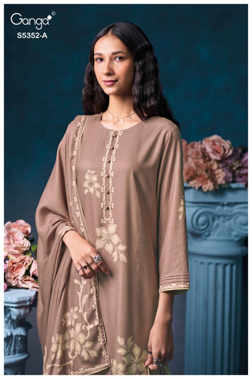 Ganga Cavelia 5352 catalog wholesale unstitched salwar kameez material online india