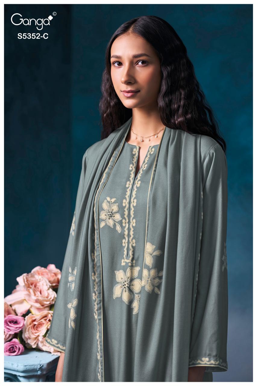 Ganga Cavelia 5352 catalog wholesale unstitched salwar kameez material online india