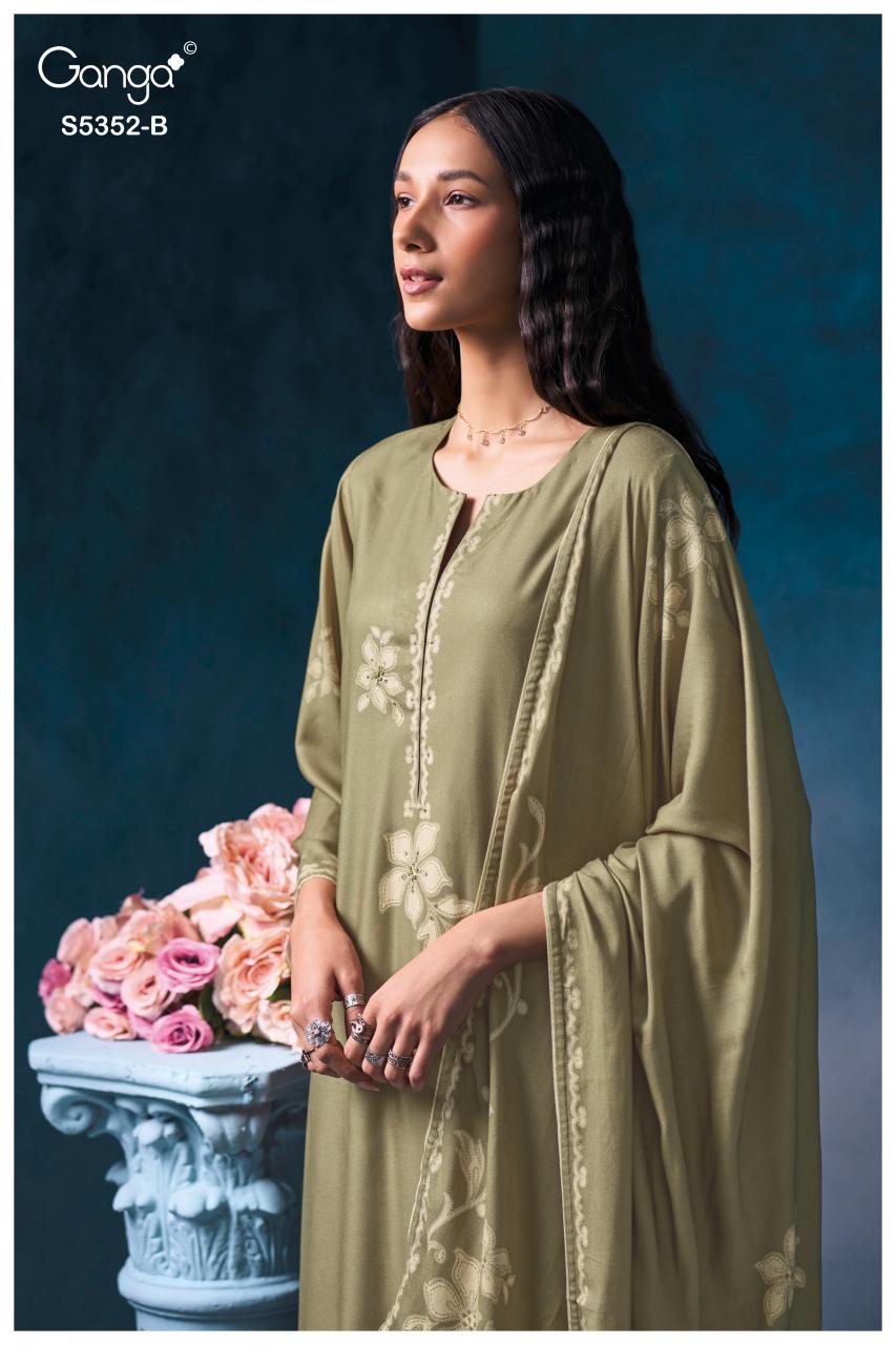 Ganga Cavelia 5352 catalog wholesale unstitched salwar kameez material online india