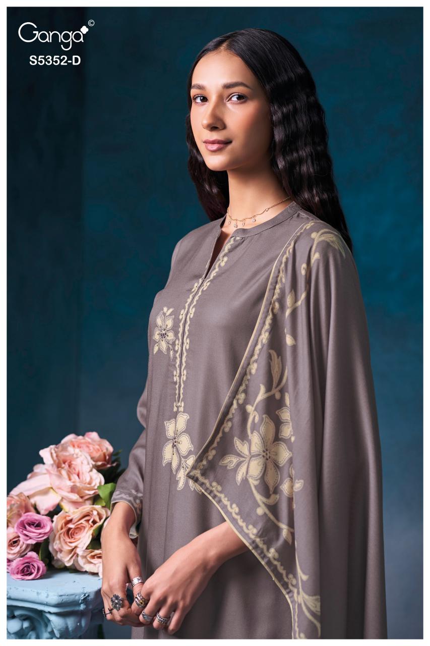 Ganga Cavelia 5352 catalog wholesale unstitched salwar kameez material online india