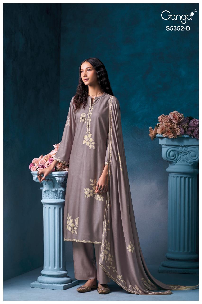Ganga Cavelia 5352 catalog wholesale unstitched salwar kameez material online india