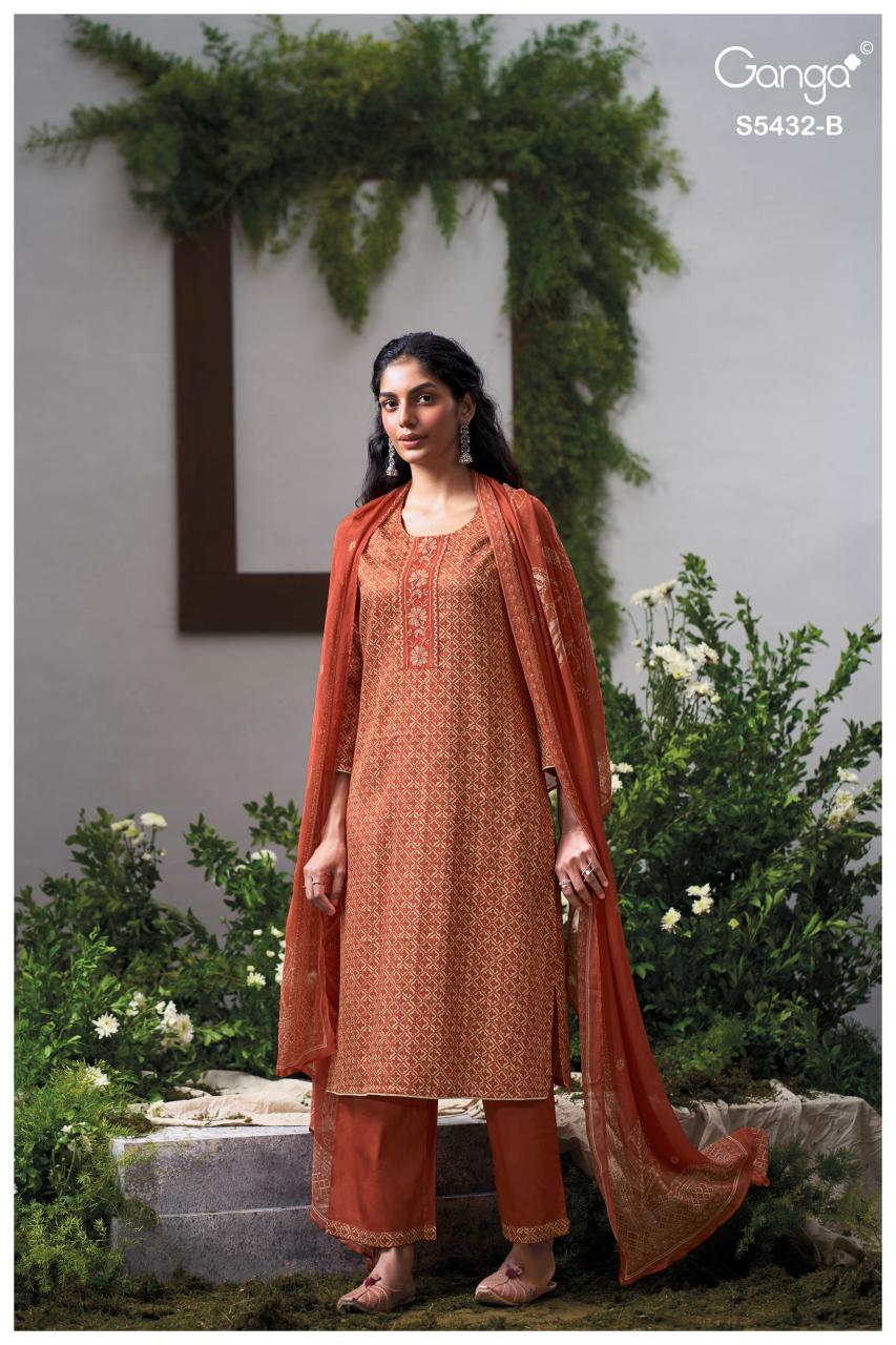 Ganga Daelen 5432 catalog salwar kameez dress materials wholesale