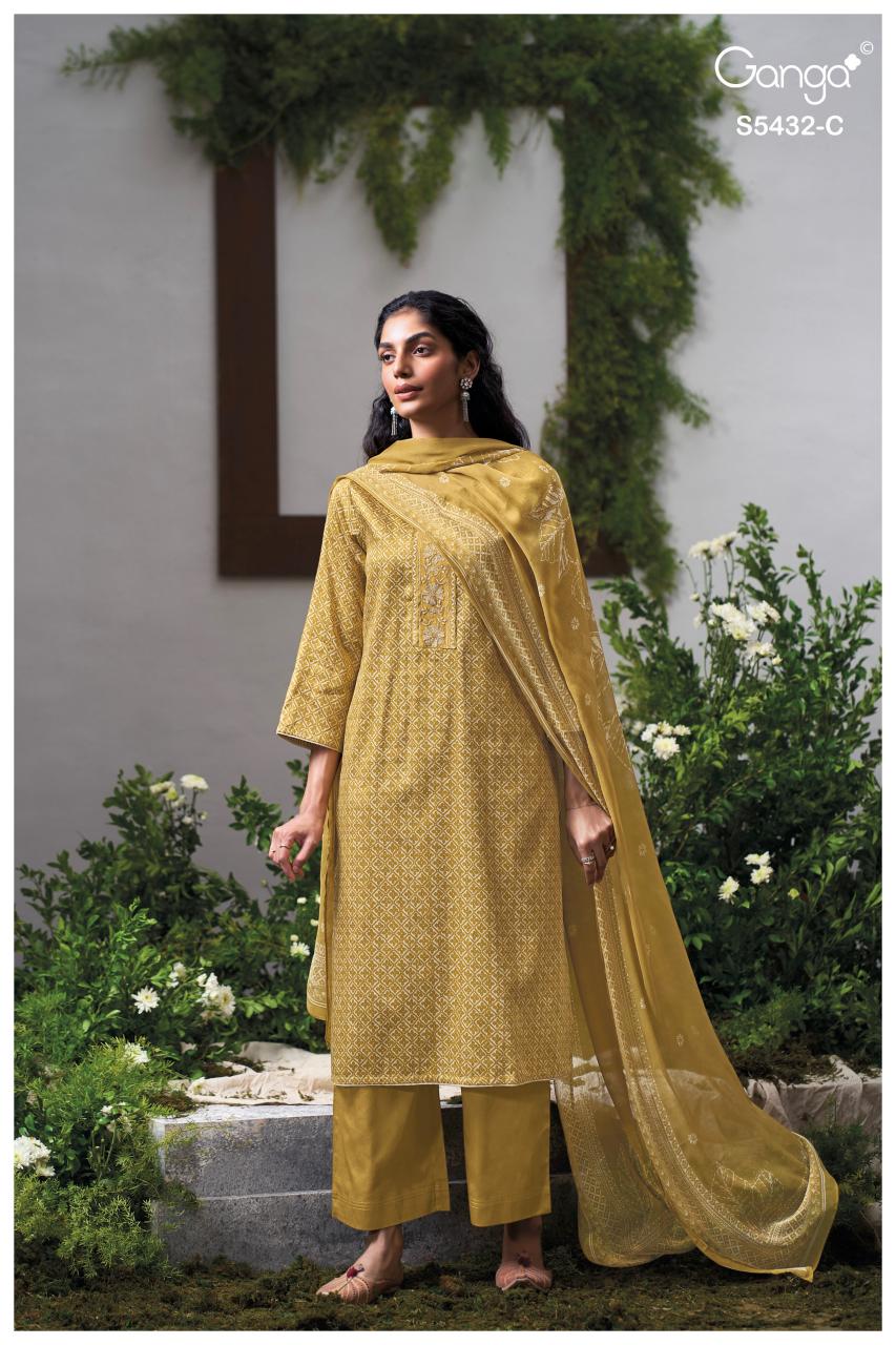 Ganga Daelen 5432 catalog salwar kameez dress materials wholesale