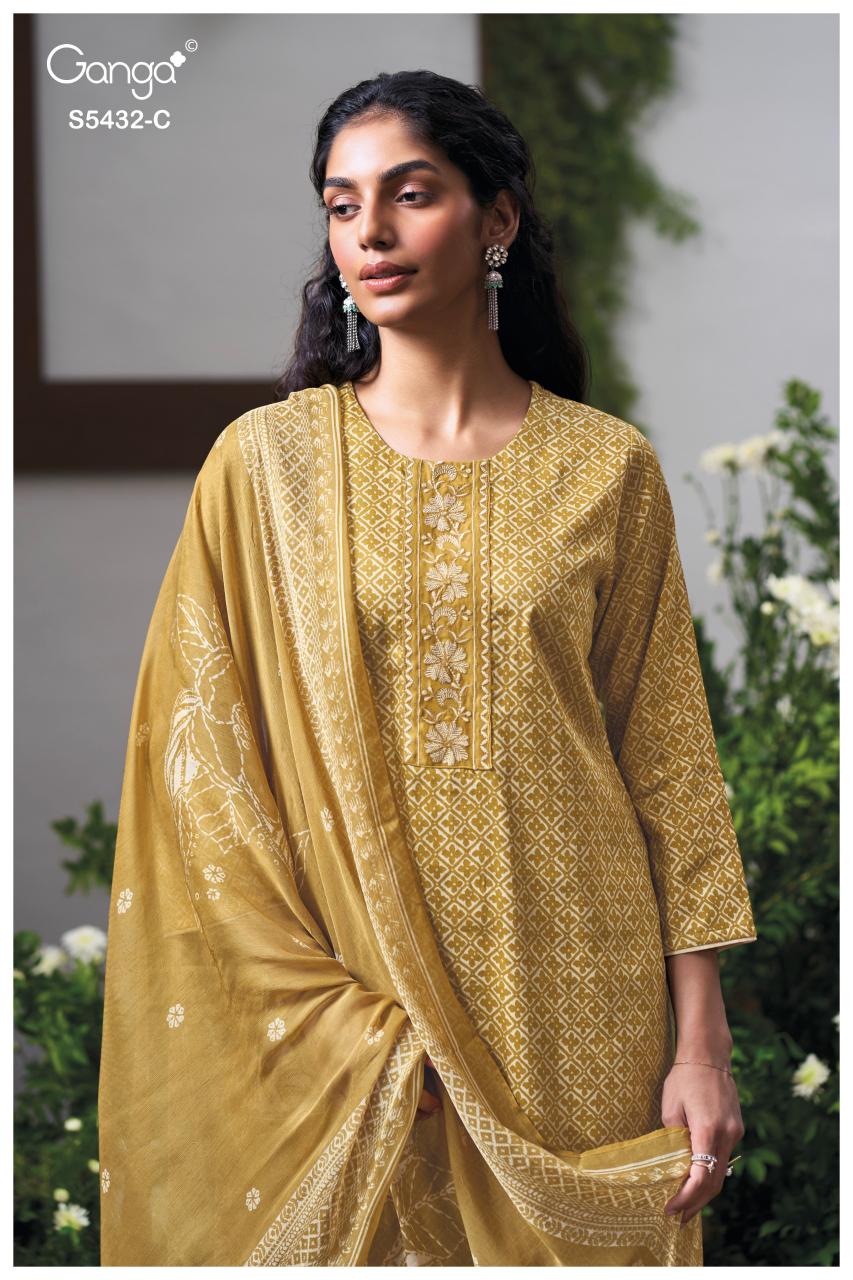 Ganga Daelen 5432 catalog salwar kameez dress materials wholesale