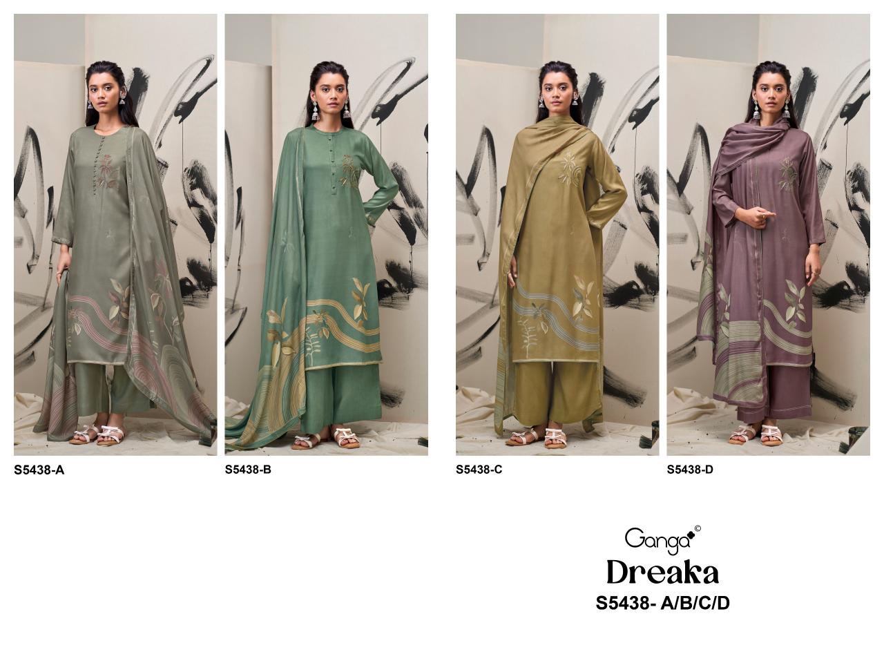 Ganga Dreaka 5438 catalog designer salwar kameez wholesale in delhi 