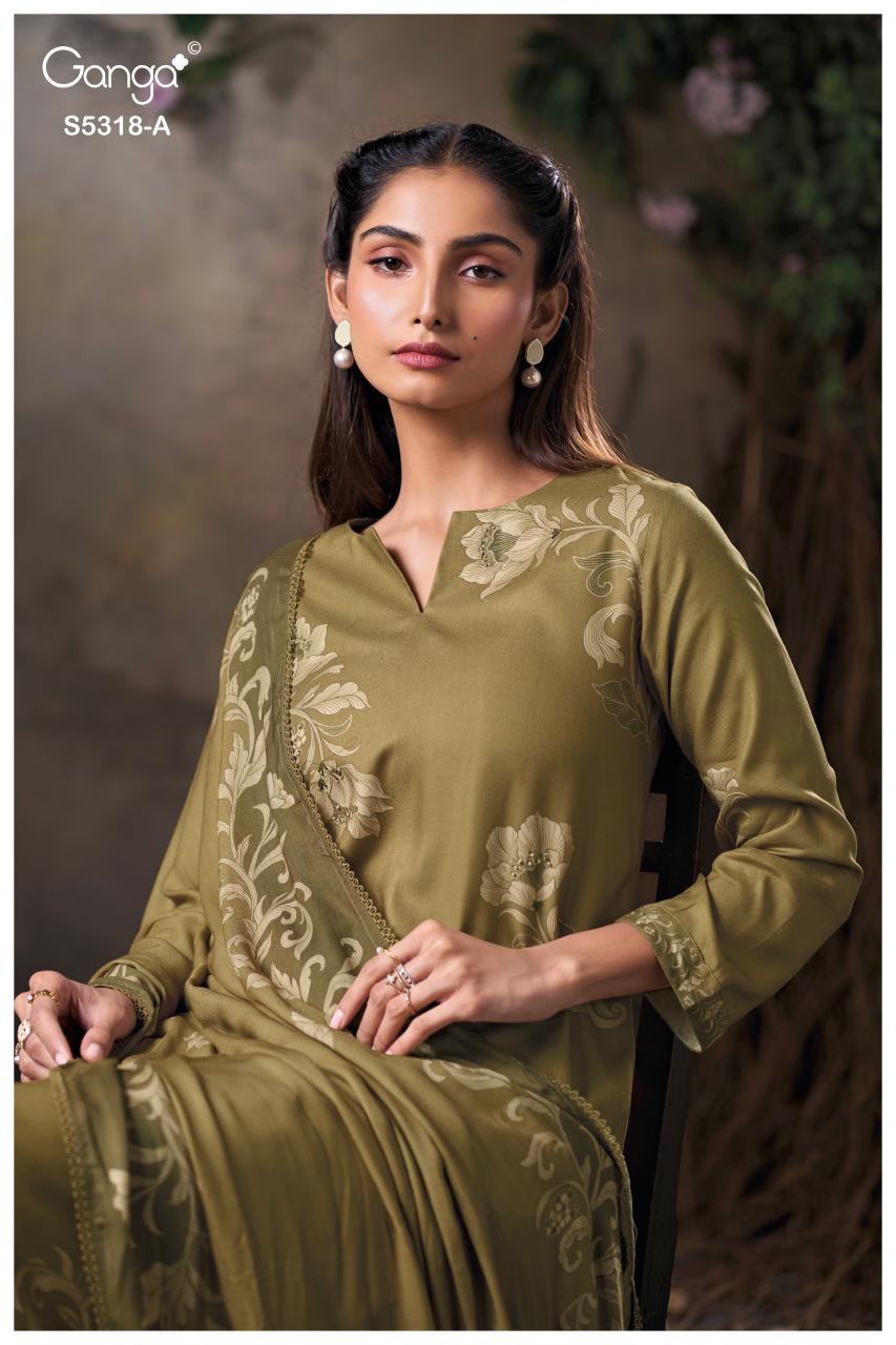 Ganga Eshnika 5318 catalog wholesale unstitched salwar kameez material