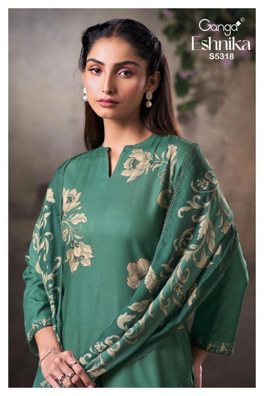 Ganga Eshnika 5318 catalog wholesale unstitched salwar kameez material