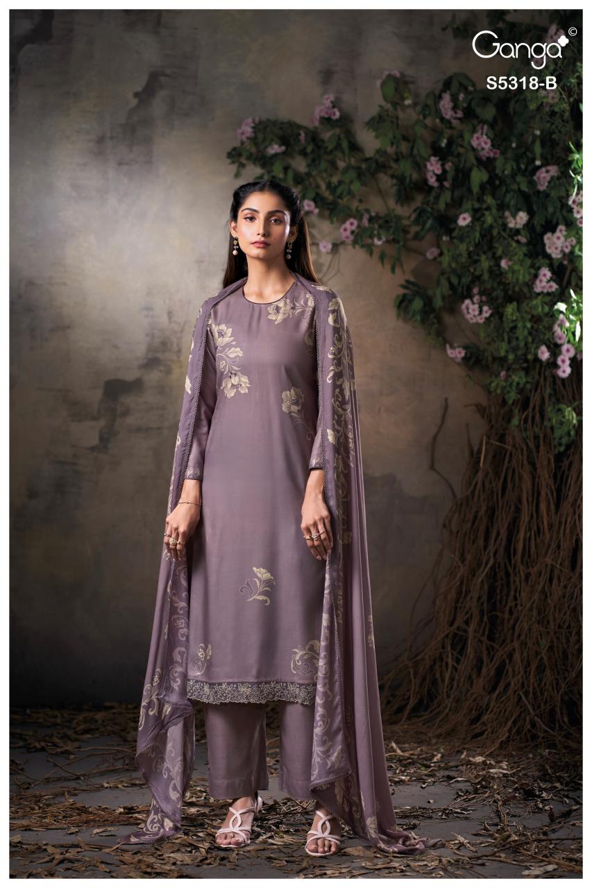 Ganga Eshnika 5318 catalog wholesale unstitched salwar kameez material