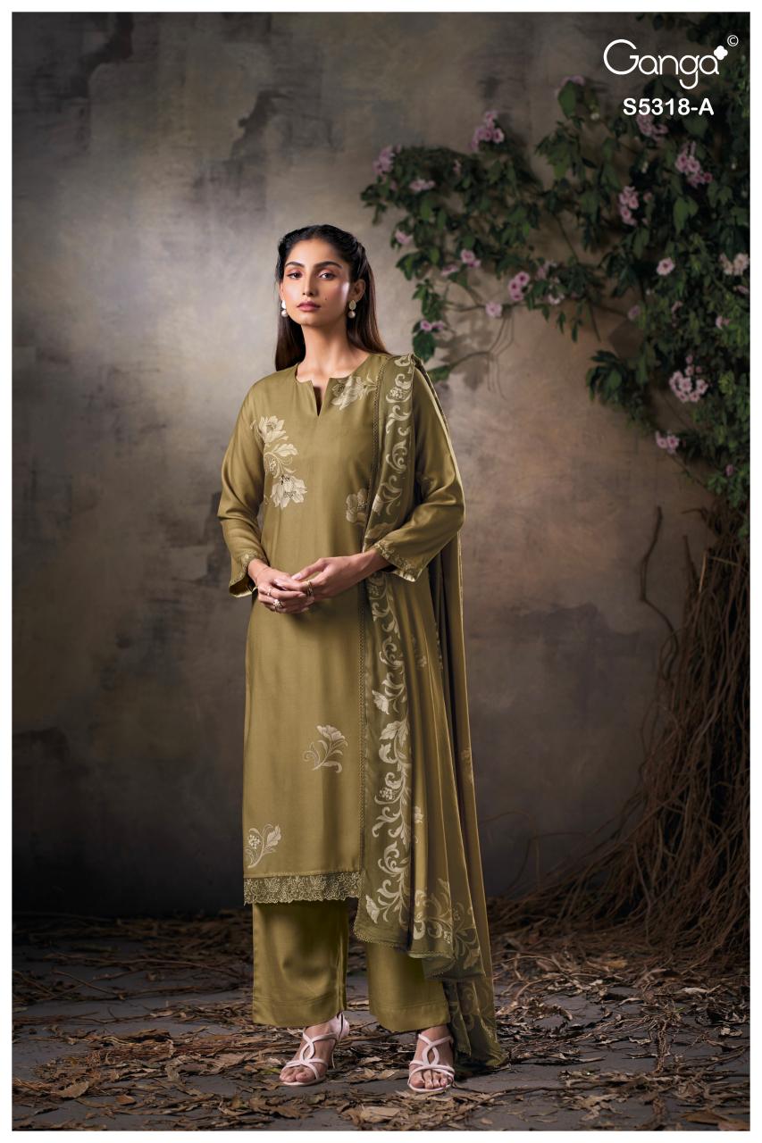 Ganga Eshnika 5318 catalog wholesale unstitched salwar kameez material