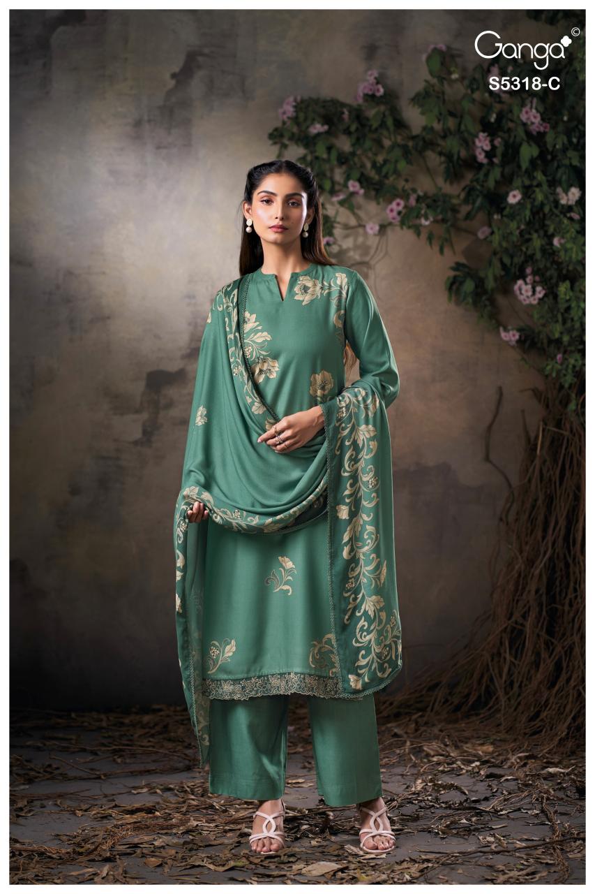 Ganga Eshnika 5318 catalog wholesale unstitched salwar kameez material