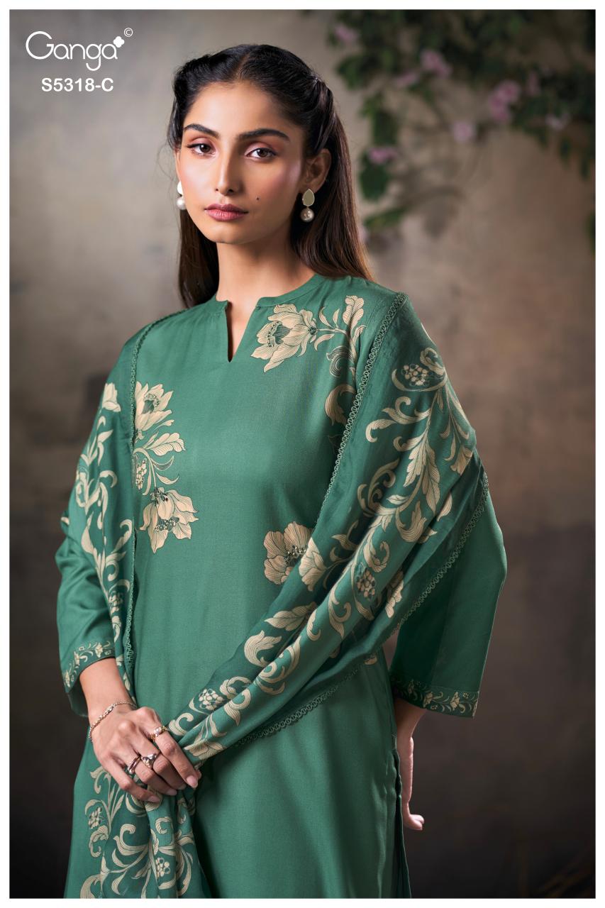 Ganga Eshnika 5318 catalog wholesale unstitched salwar kameez material