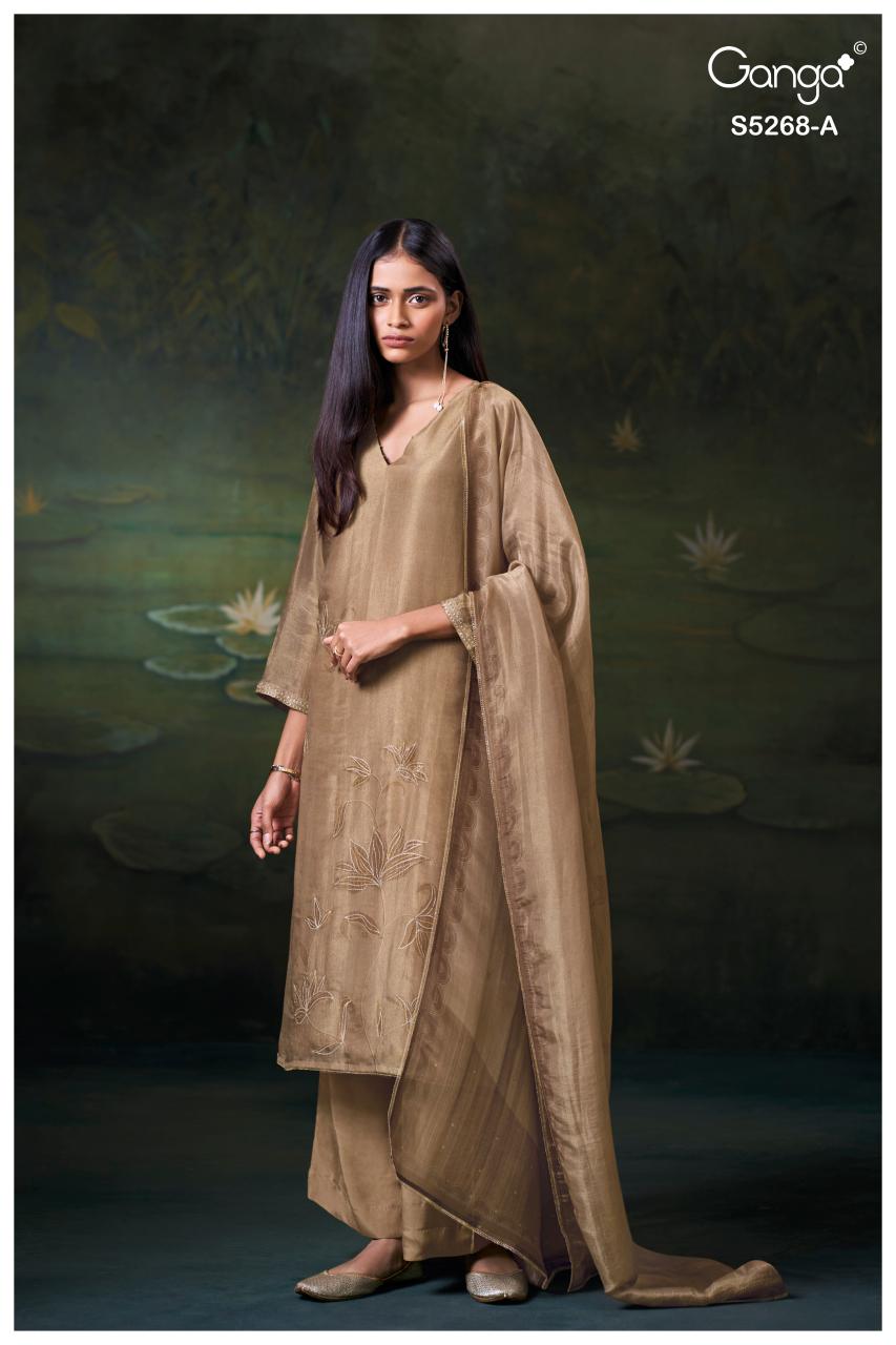 Ganga Falona 5268 catalog ludhiana design salwar kameez wholesale exporter
