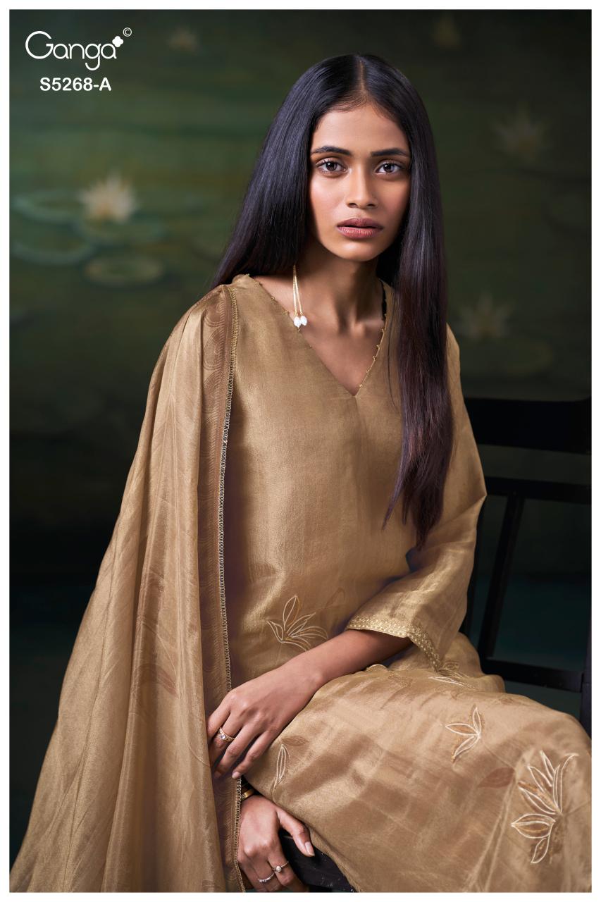 Ganga Falona 5268 catalog ludhiana design salwar kameez wholesale exporter