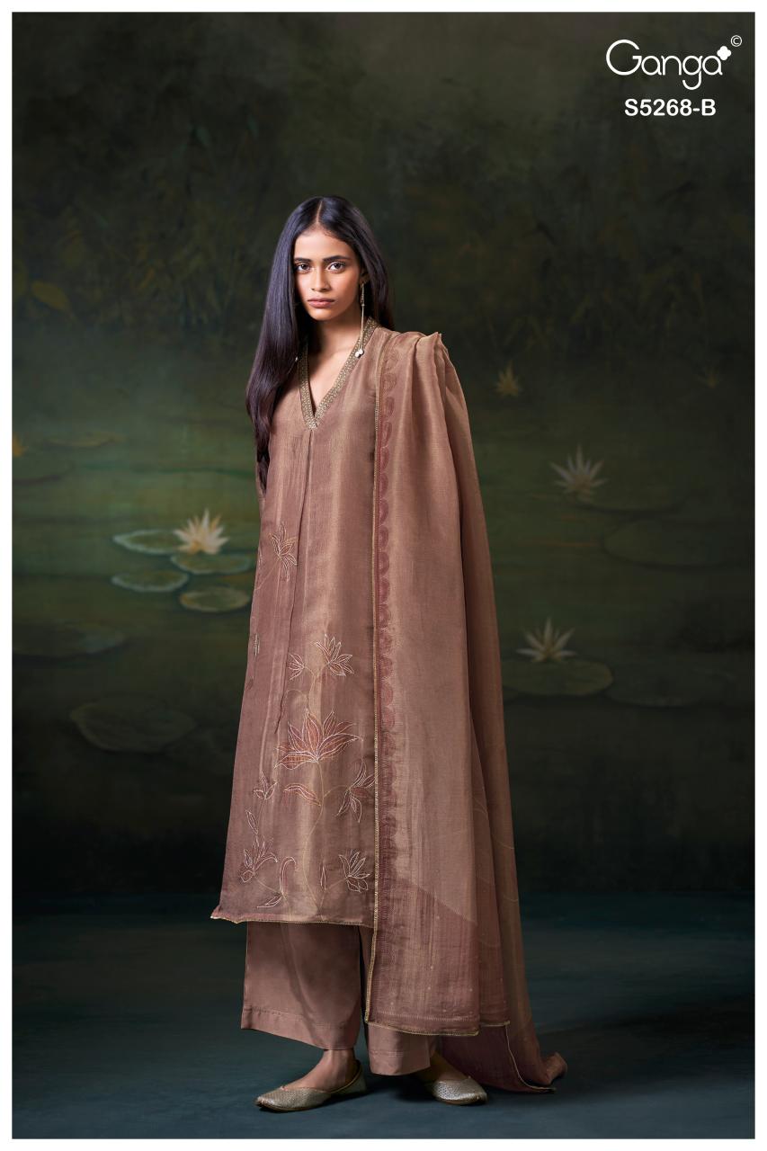 Ganga Falona 5268 catalog ludhiana design salwar kameez wholesale exporter