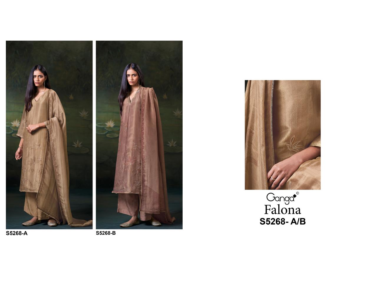 Ganga Falona 5268 catalog ludhiana design salwar kameez wholesale exporter