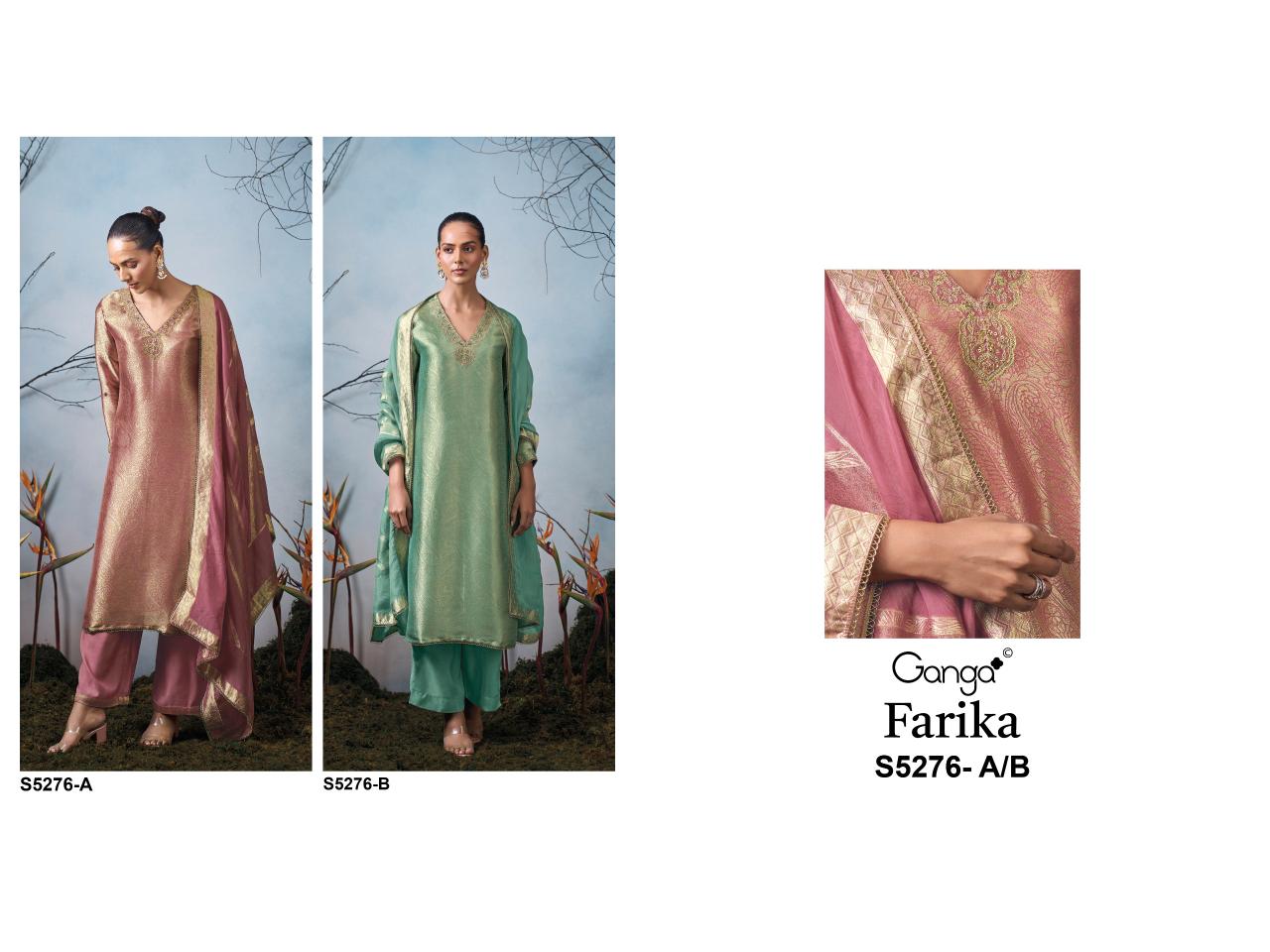 Ganga Farika 5276 catalog salwar kameez catalogue wholesale surat