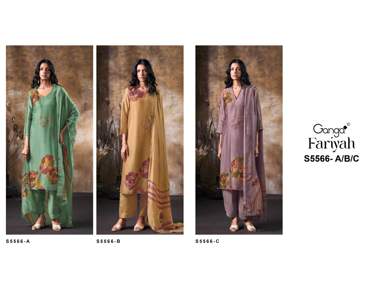 Ganga Fariyah 5566 catalog salwar kameez surat wholesale