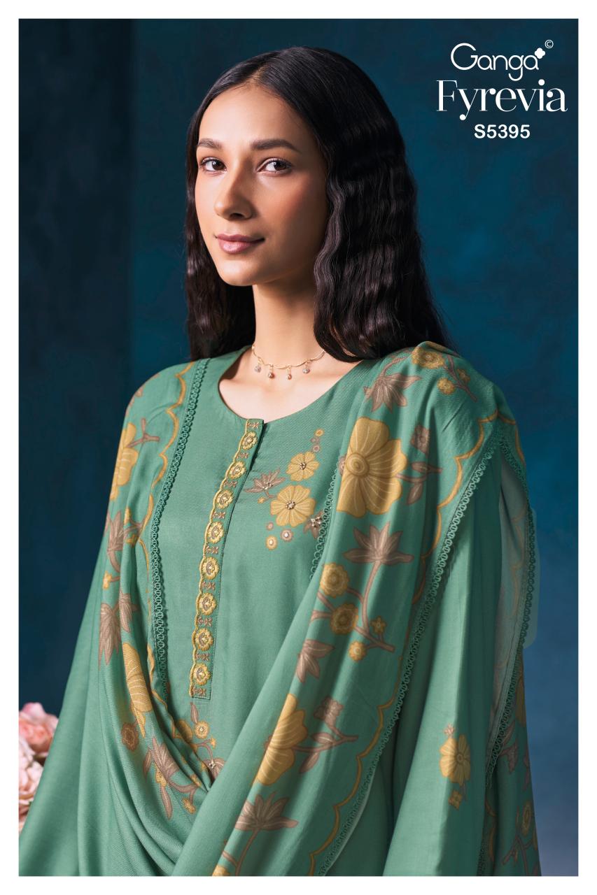 Ganga Fyrevia 5395 catalog wholesale salwar kameez market in kolkata