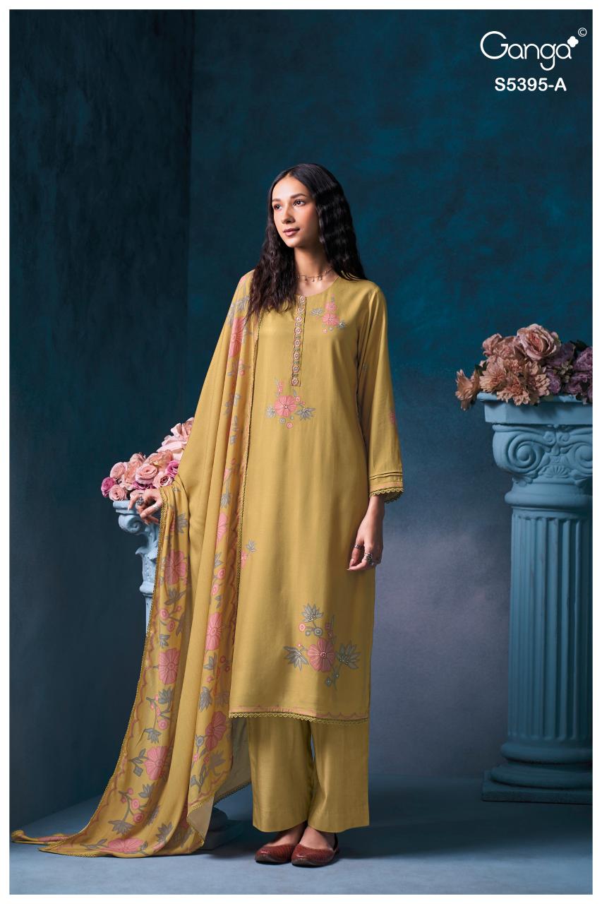 Ganga Fyrevia 5395 catalog wholesale salwar kameez market in kolkata