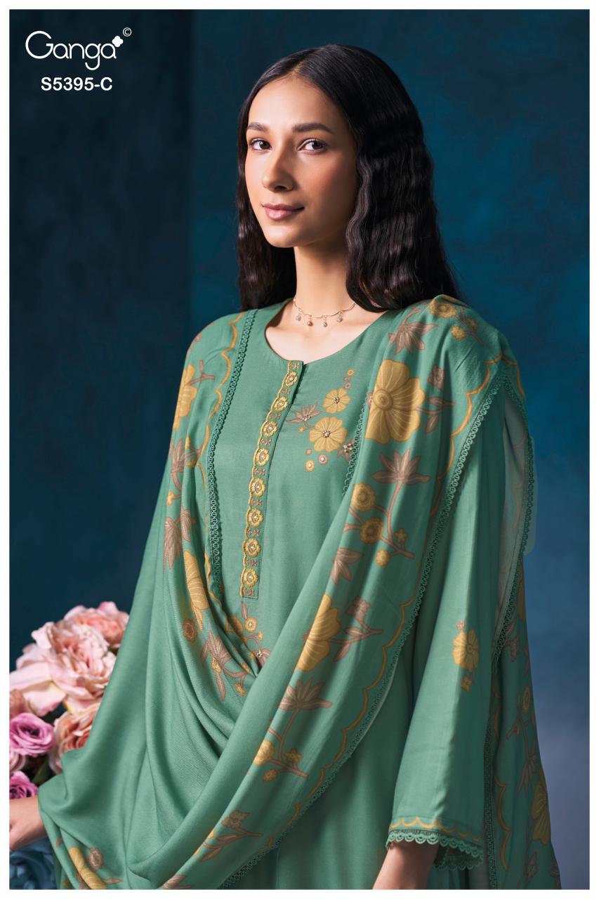 Ganga Fyrevia 5395 catalog wholesale salwar kameez market in kolkata