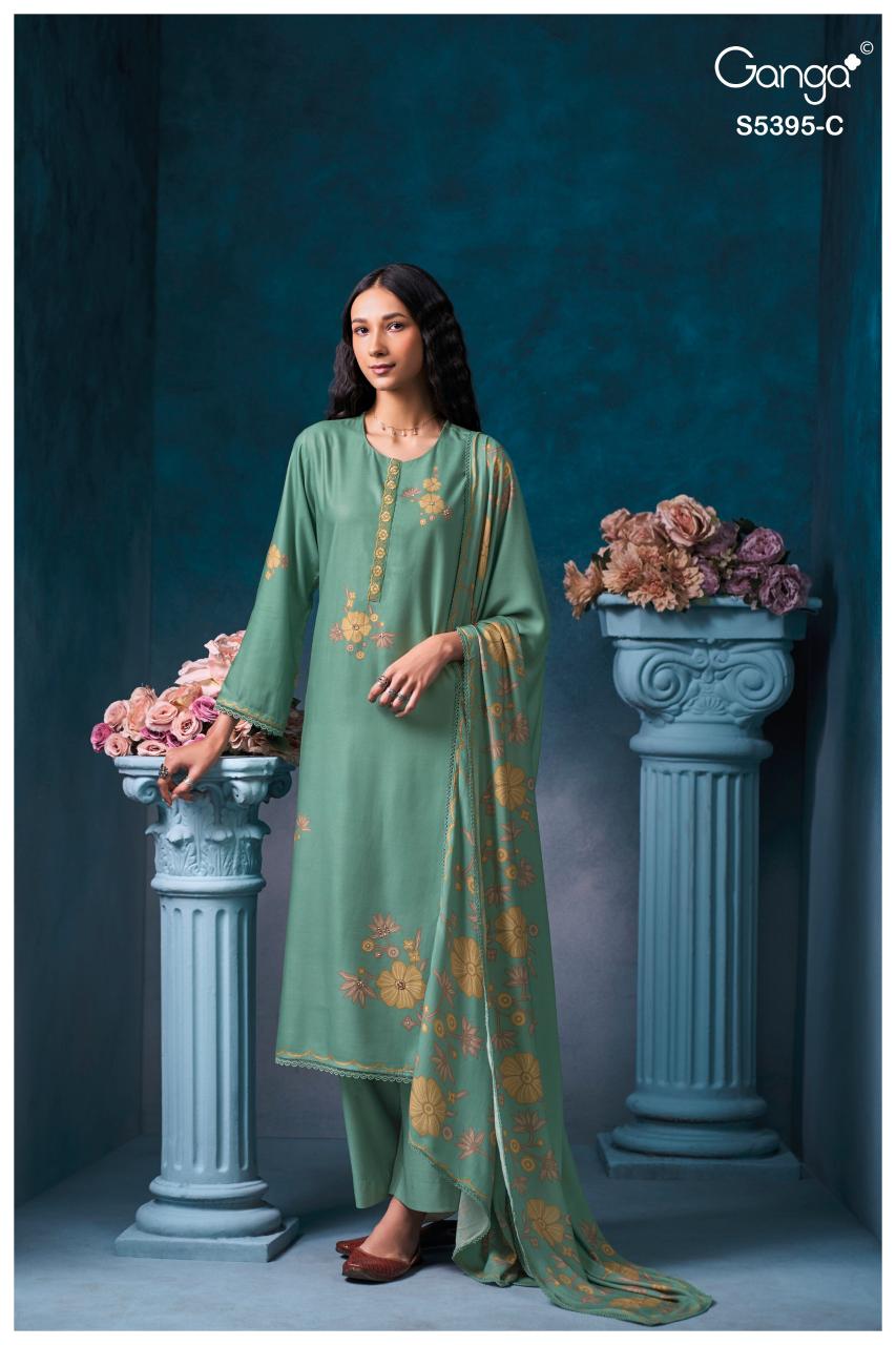 Ganga Fyrevia 5395 catalog wholesale salwar kameez market in kolkata