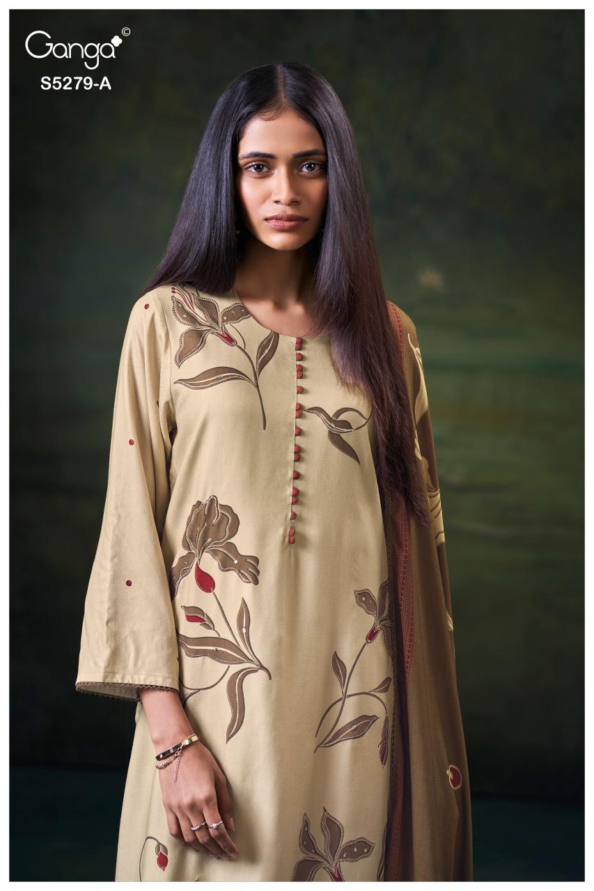 Ganga Henley 5279 catalog wholesale salwar kameez baandhani by sargam prints