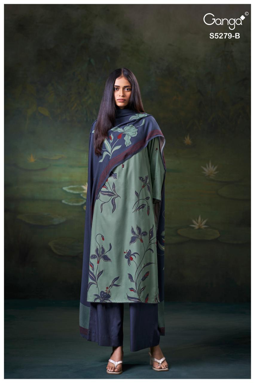 Ganga Henley 5279 catalog wholesale salwar kameez baandhani by sargam prints