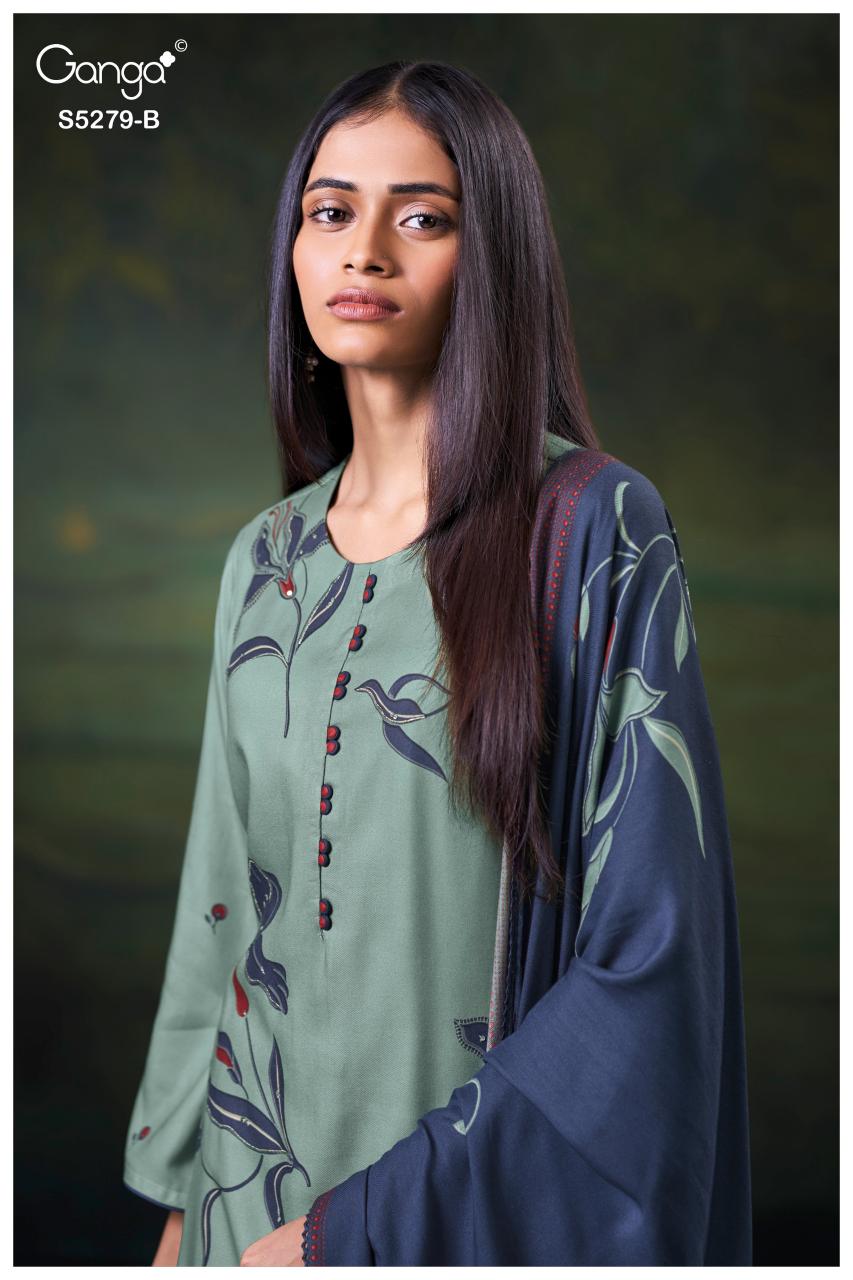 Ganga Henley 5279 catalog wholesale salwar kameez baandhani by sargam prints