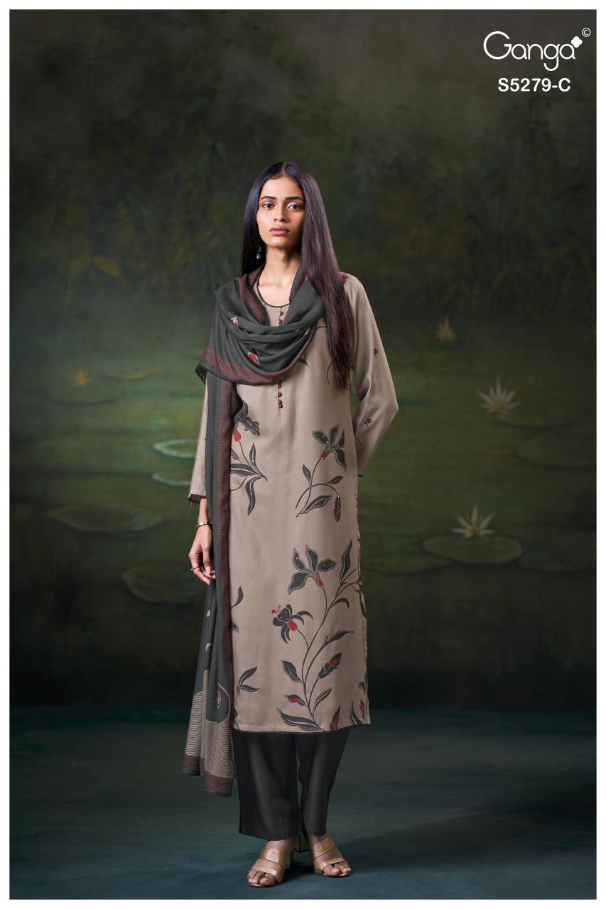 Ganga Henley 5279 catalog wholesale salwar kameez baandhani by sargam prints