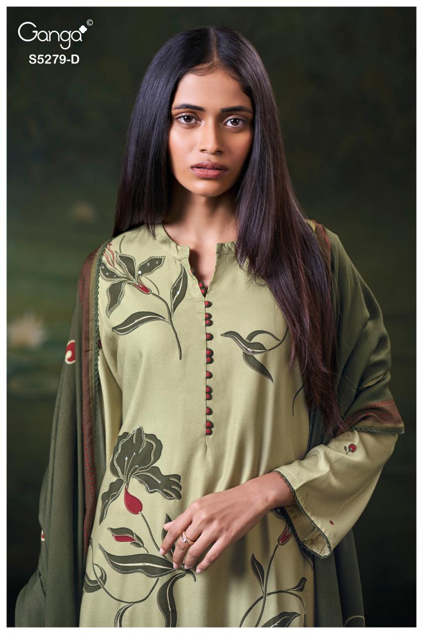 Ganga Henley 5279 catalog wholesale salwar kameez baandhani by sargam prints