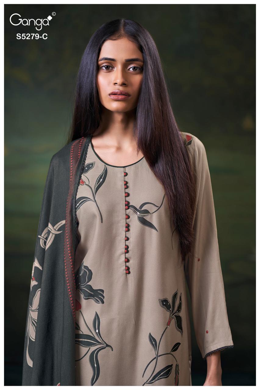 Ganga Henley 5279 catalog wholesale salwar kameez baandhani by sargam prints