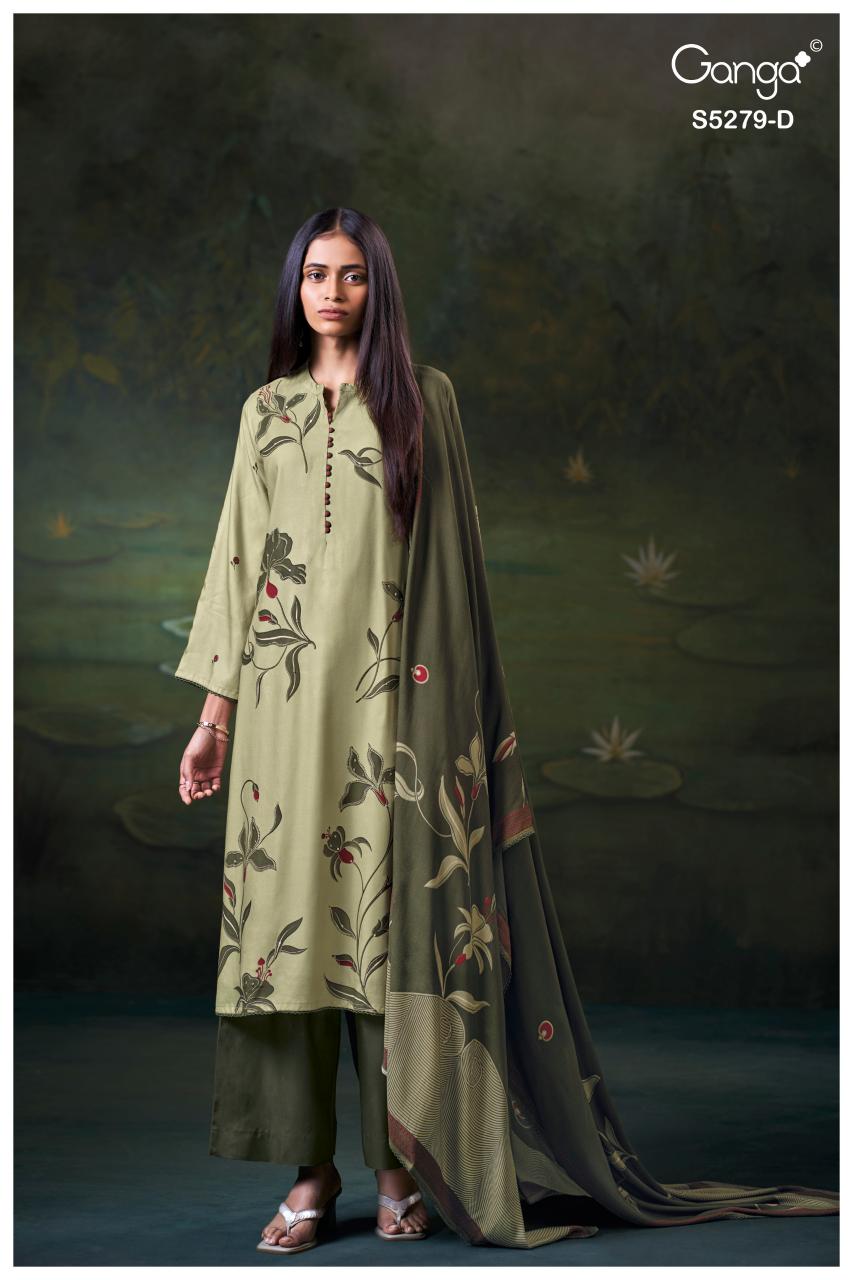 Ganga Henley 5279 catalog wholesale salwar kameez baandhani by sargam prints