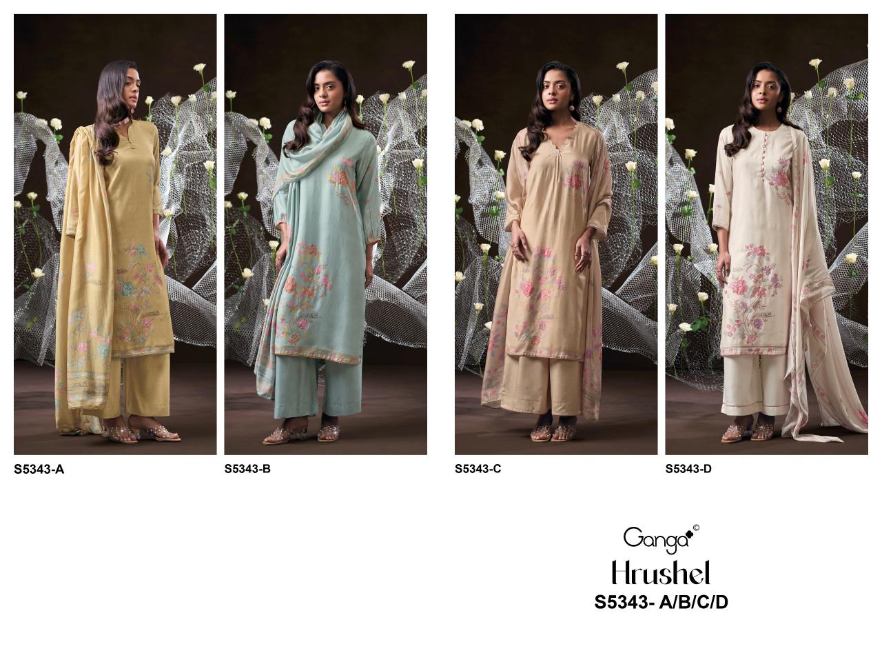 Ganga Hrushel 5343 catalog wholesale salwar kameez alveera