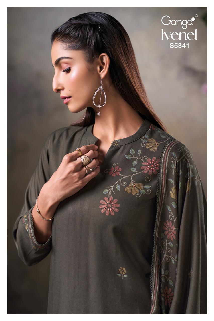 Ganga Ivenel 5341 catalog unstitched salwar kameez wholesale market in delhi