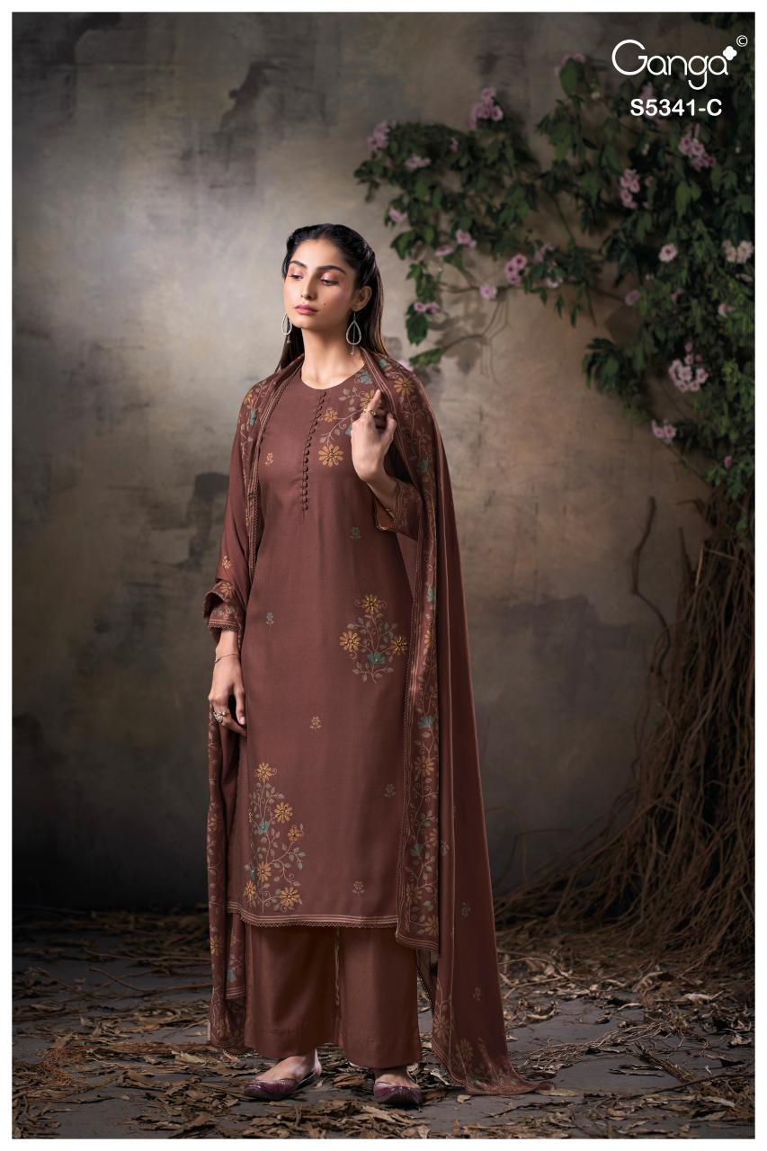 Ganga Ivenel 5341 catalog unstitched salwar kameez wholesale market in delhi