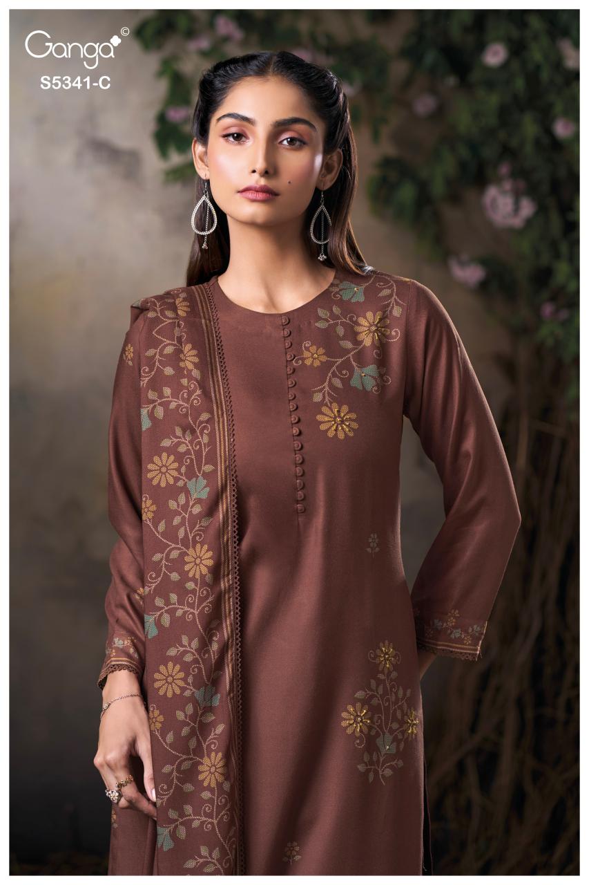 Ganga Ivenel 5341 catalog unstitched salwar kameez wholesale market in delhi