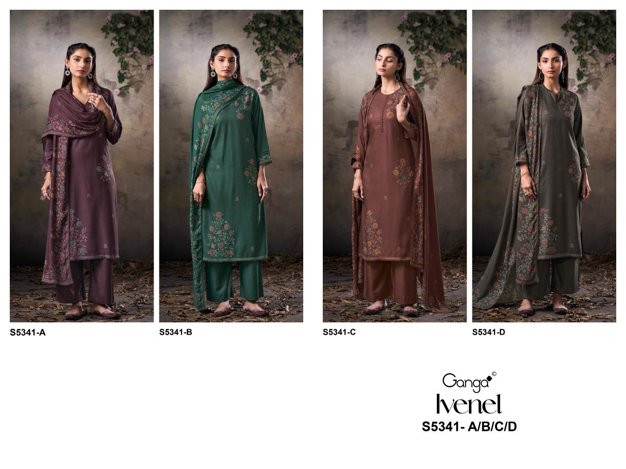 Ganga Ivenel 5341 catalog unstitched salwar kameez wholesale market in delhi