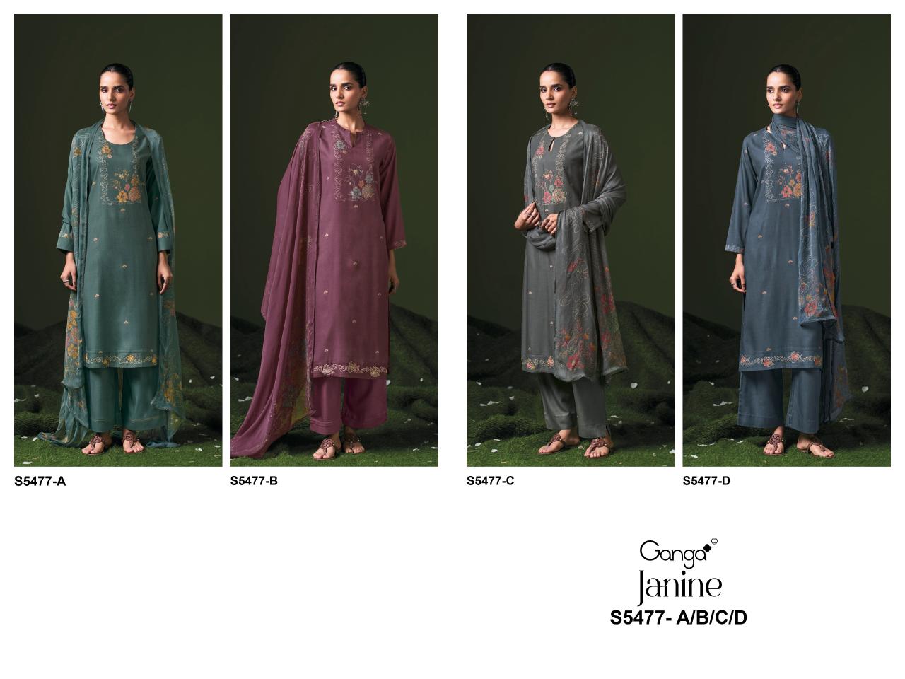 Ganga Janine 5477 catalog wholesale market of salwar kameez in surat