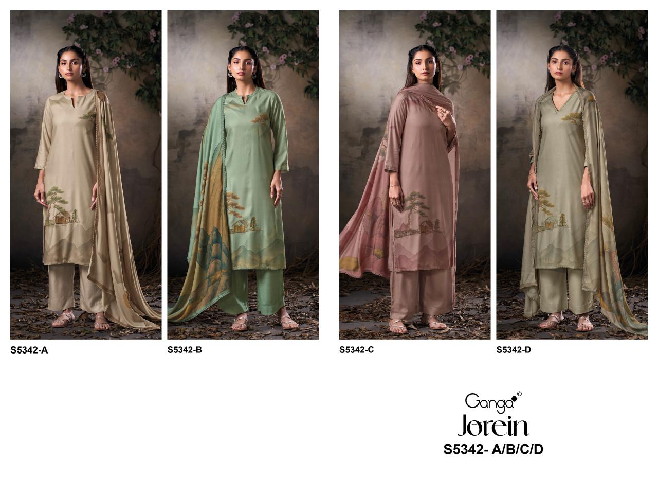 Ganga Jorein 5342 catalog wholesalers of salwar kameez in park street