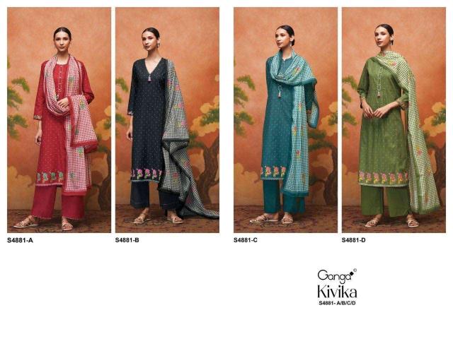 Ganga Kivika 4881 catalog ludhiyana design salwar kameez wholesale exporter