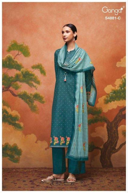 Ganga Kivika 4881 catalog ludhiyana design salwar kameez wholesale exporter