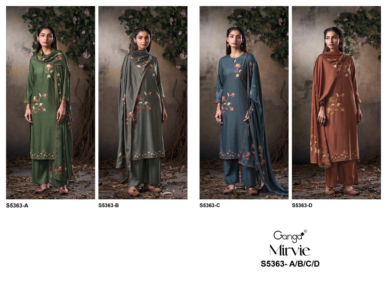 Ganga Mirvie 5363 catalog wholesale suppliers of salwar kameez in kolkata