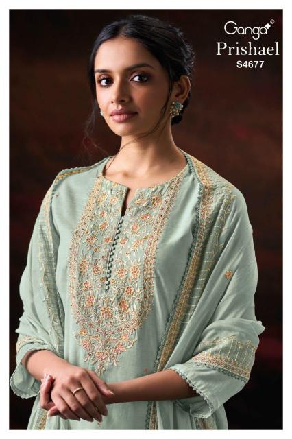 Ganga Prishael 4677 catalog wholesale salwar kameez surat