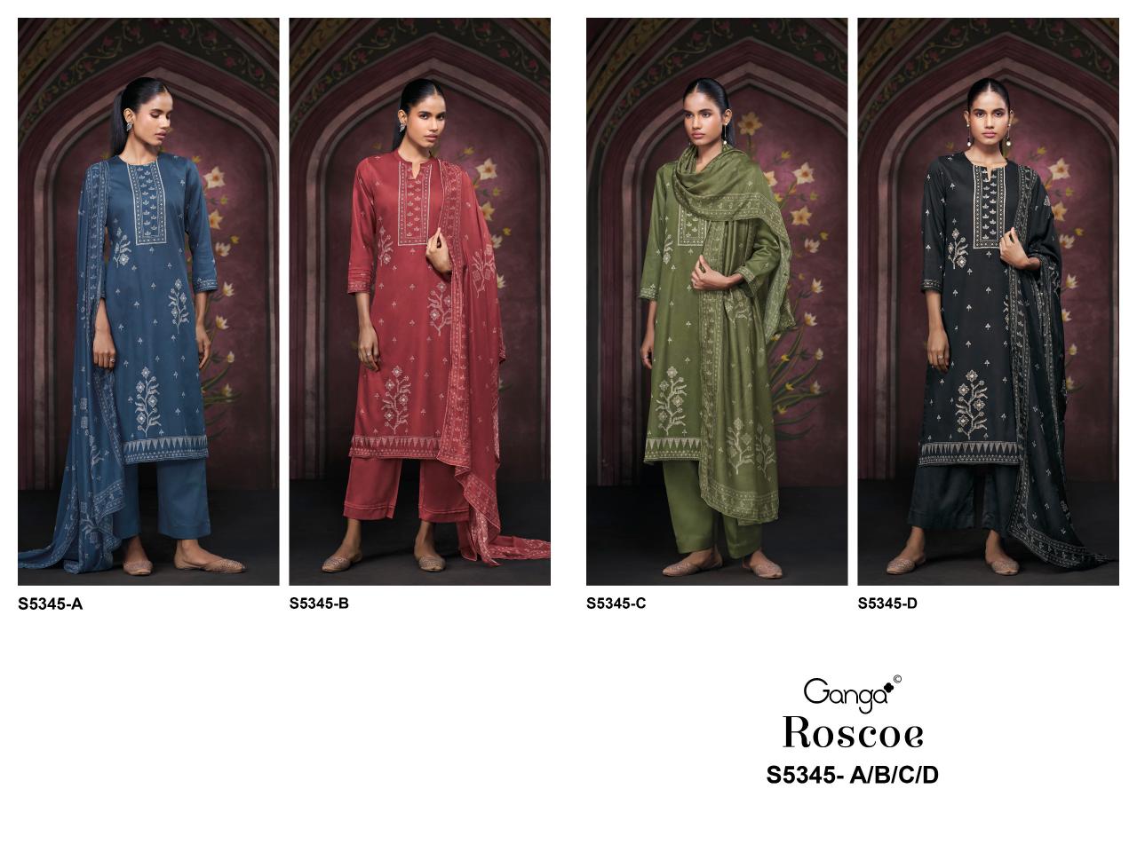 Ganga Roscoe 5345 catalog wholesale salwar kameez fabric