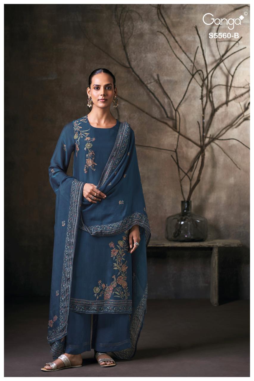 Ganga Selysia 5560 catalog unstitched salwar kameez wholesale market in delhi