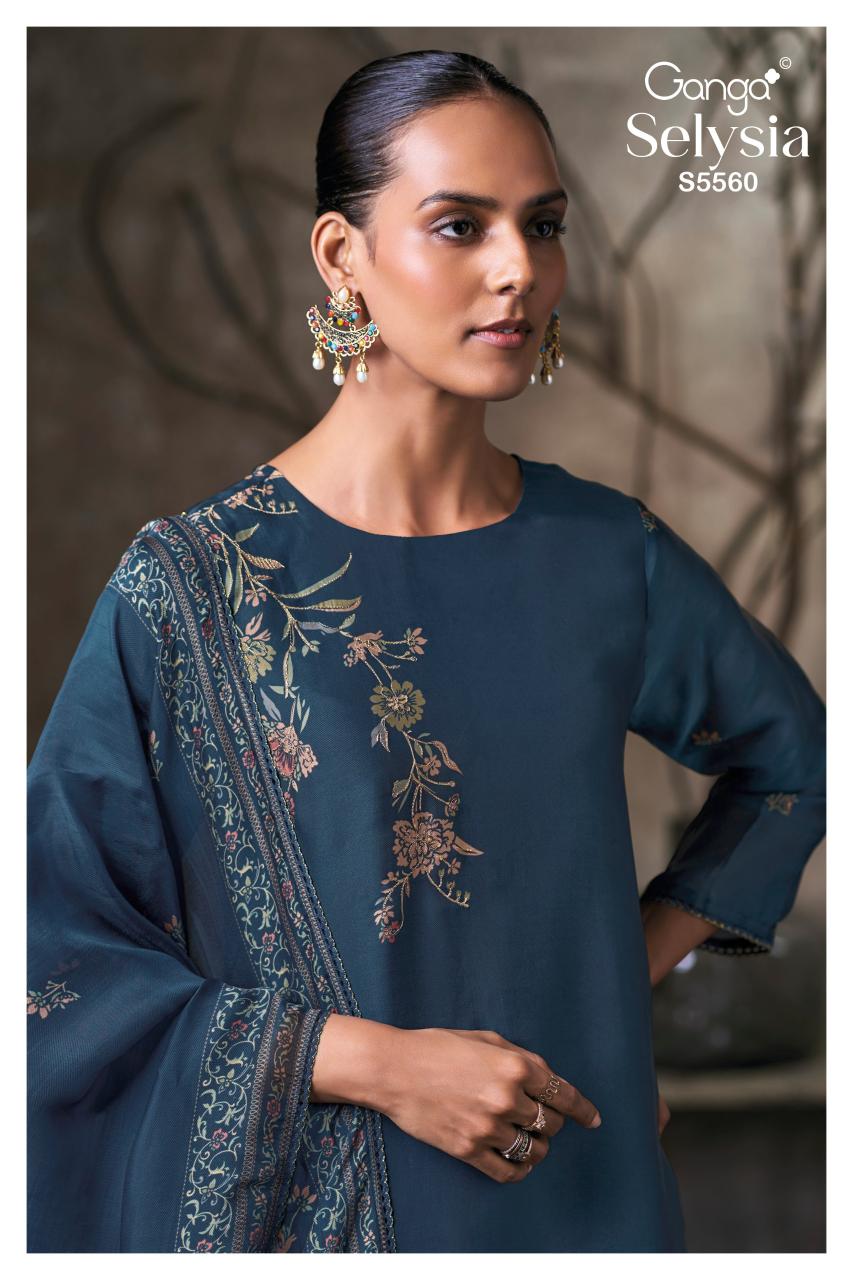 Ganga Selysia 5560 catalog unstitched salwar kameez wholesale market in delhi