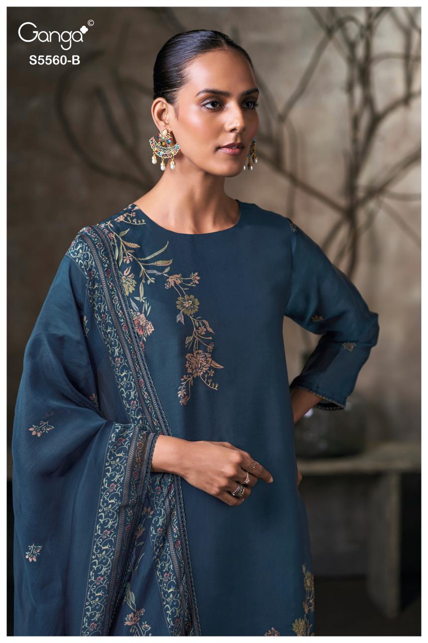 Ganga Selysia 5560 catalog unstitched salwar kameez wholesale market in delhi